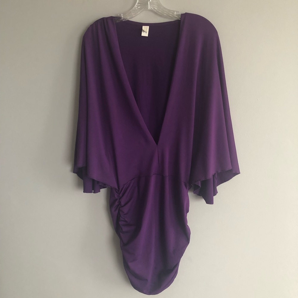 AMPM Purple Batwing Mini Dress Size M